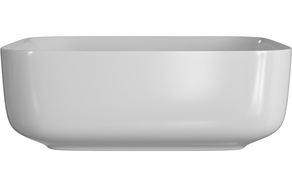 Sylas 400mm Ceramic Square Washbowl & Waste - Matt White