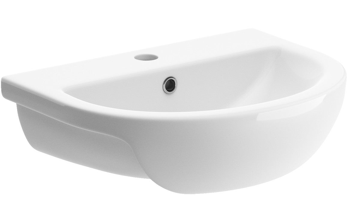 Roma 500x390mm 1TH Semi Recessed Basin