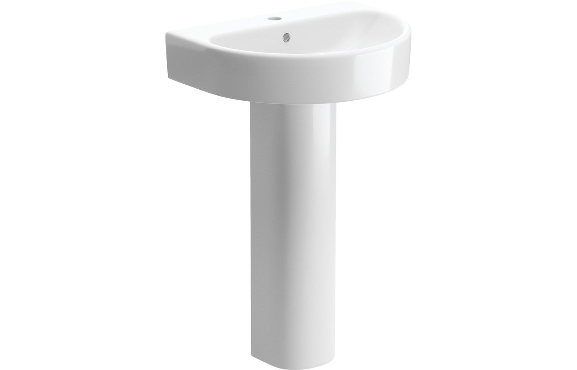 Hamilton 555x430mm 1TH Basin & Full Pedestal