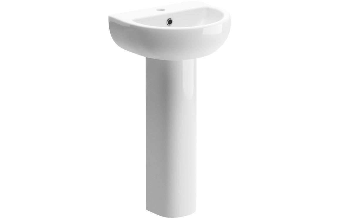 Roma 450x400mm 1TH Basin & Full Pedestal