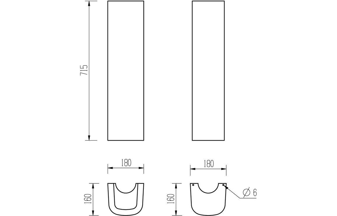 Hamilton 555x430mm 1TH Basin & Full Pedestal