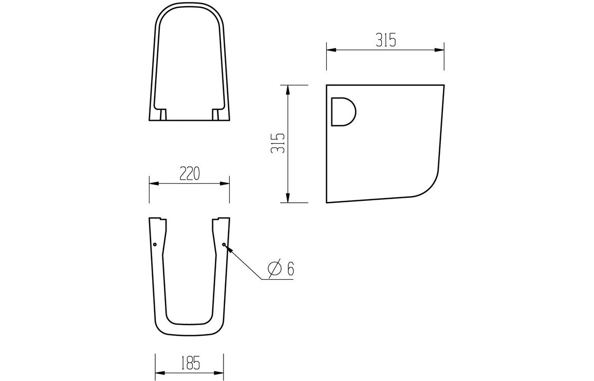 Emilia 600x400mm 1TH Basin & Semi Pedestal