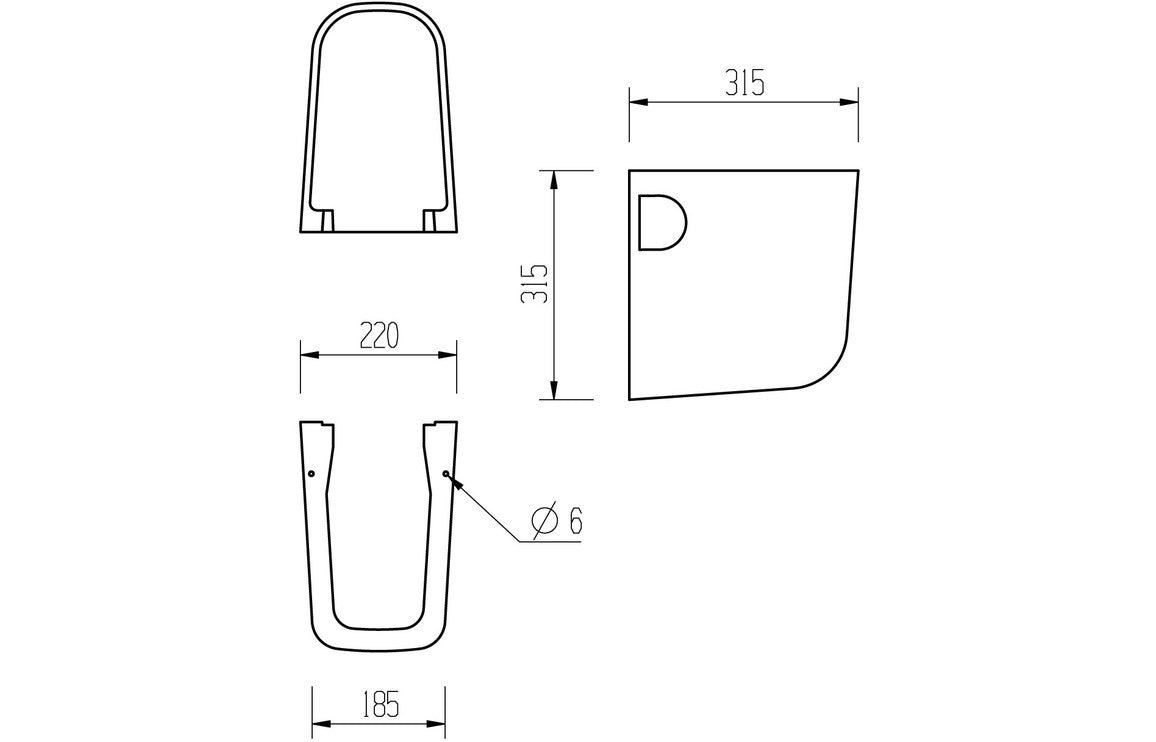 Alure 600x400mm 1TH Basin & Semi Pedestal