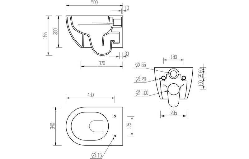 Sofia Rimless Wall Hung WC & Soft Close Seat