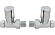 Patterned Chrome Radiator Valves - Straight
