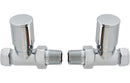 Patterned Chrome Radiator Valves - Straight