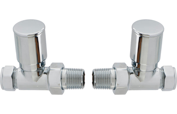 Patterned Chrome Radiator Valves - Straight
