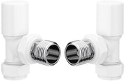Patterned White Radiator Valves - Angled