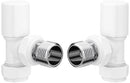 Patterned White Radiator Valves - Angled