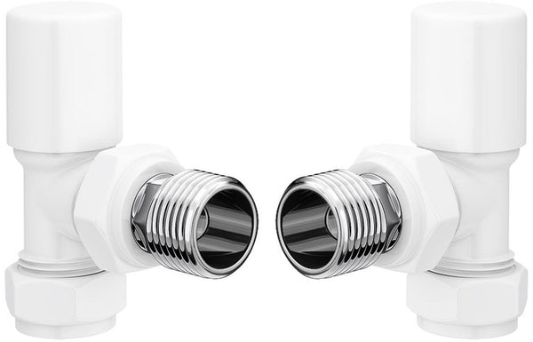 Patterned White Radiator Valves - Angled