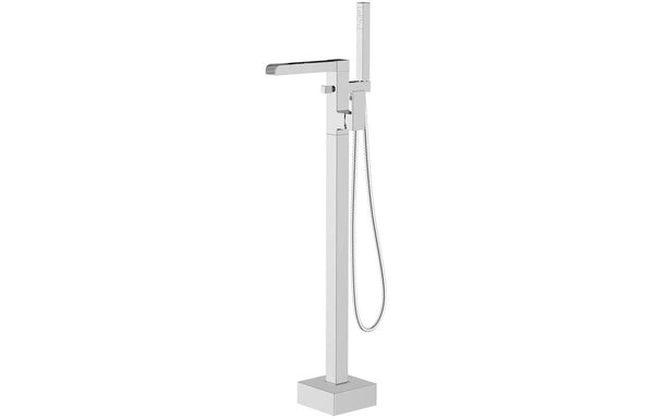 Nivola Floor Standing Bath/Shower Mixer - Chrome