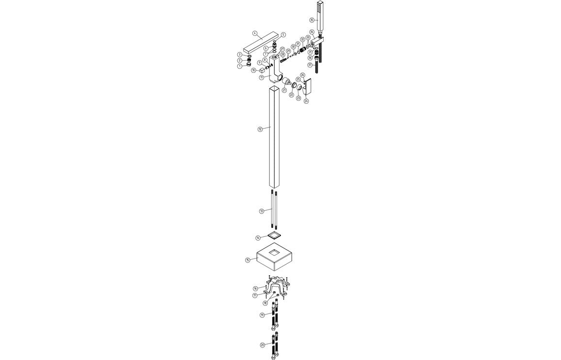 Zed Floor Standing Bath/Shower Mixer - Chrome