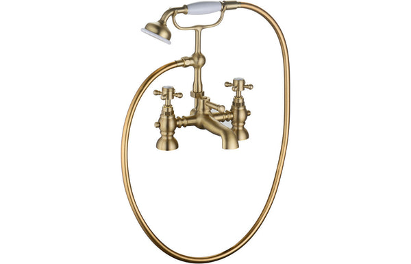 York Bath/Shower Mixer & Shower Kit - Brushed Brass