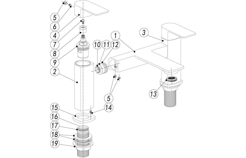 Delfino Bath Filler - Chrome