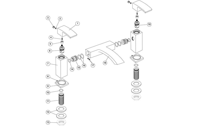 Ilaria Bath Filler - Chrome