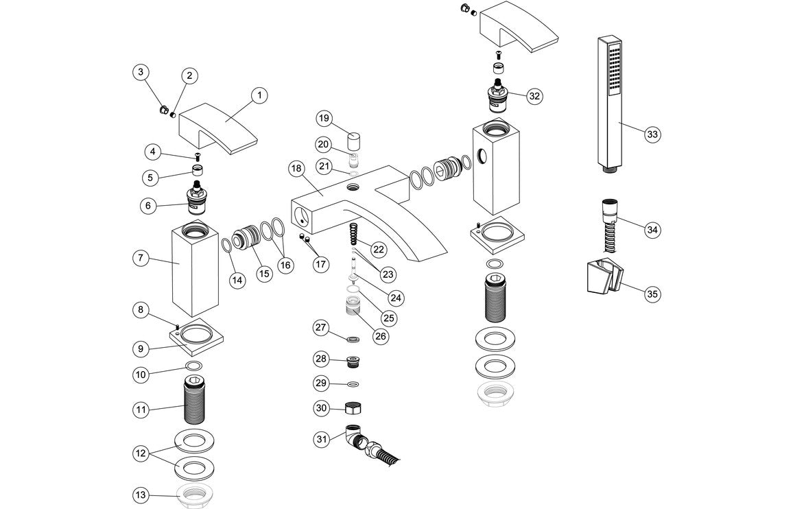 Ilaria Bath/Shower Mixer - Chrome