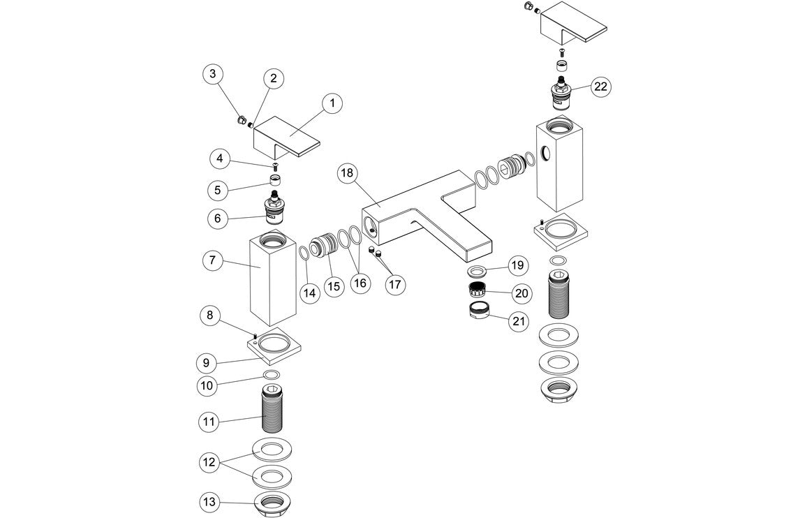 Zed Bath Filler - Chrome