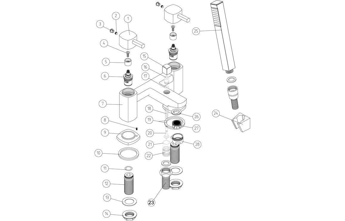 Delmara Bath/Shower Mixer - Chrome