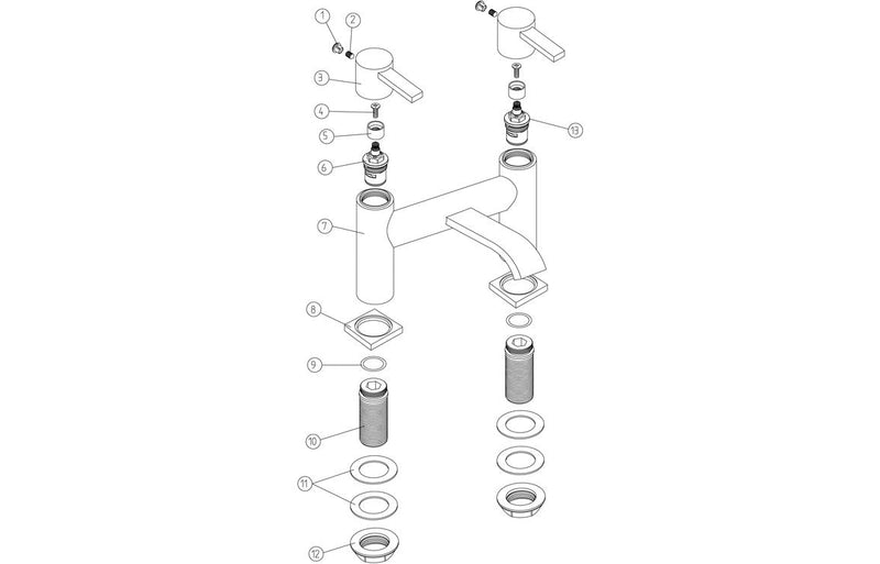 Liro Bath Filler - Chrome