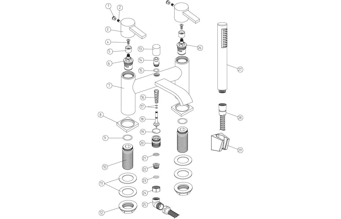 Liro Bath/Shower Mixer - Chrome