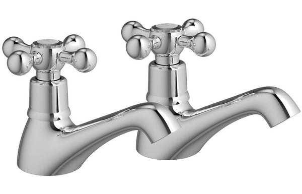 Zafira Bath Pillar Taps - Chrome