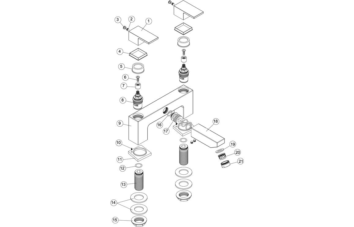 Tullio Bath Filler - Chrome