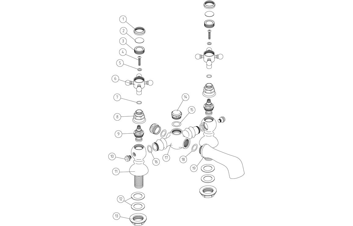 York Bath Filler - Chrome