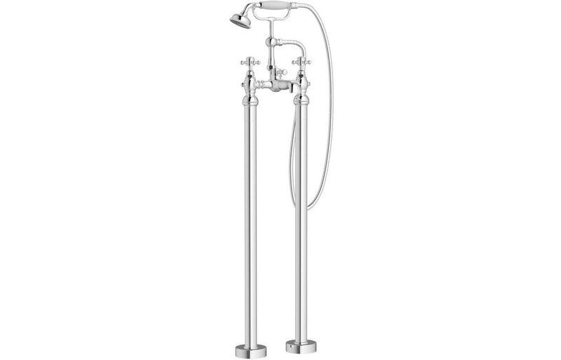 York Floor Standing Bath/Shower Mixer & Shower Kit - Chrome