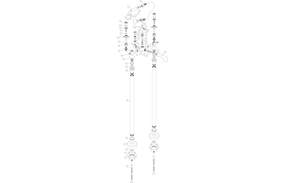 York Floor Standing Bath/Shower Mixer & Shower Kit - Chrome