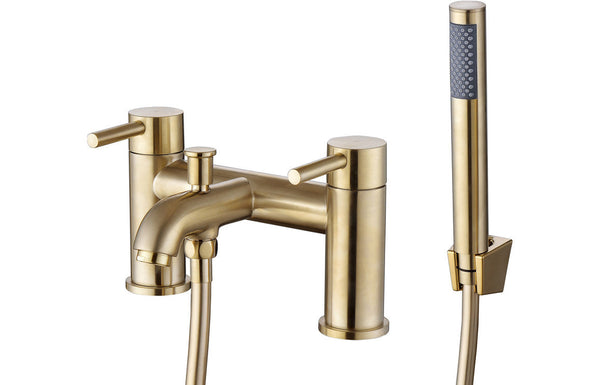 Sirena Bath/Shower Mixer & Bracket - Brushed Brass