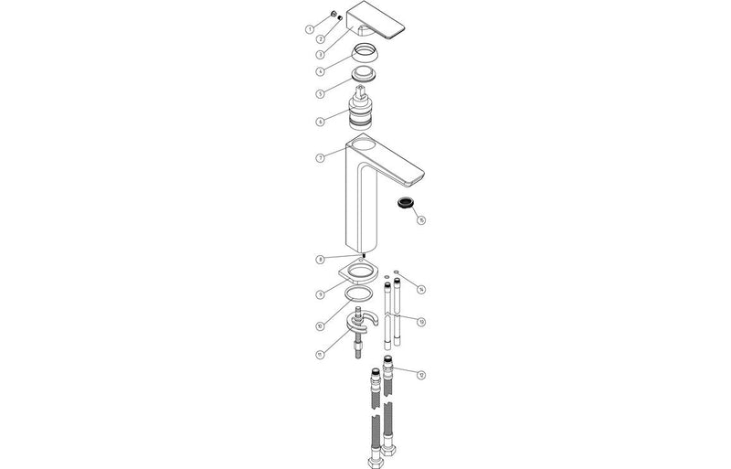 Beyra Tall Basin Mixer - Matt Black