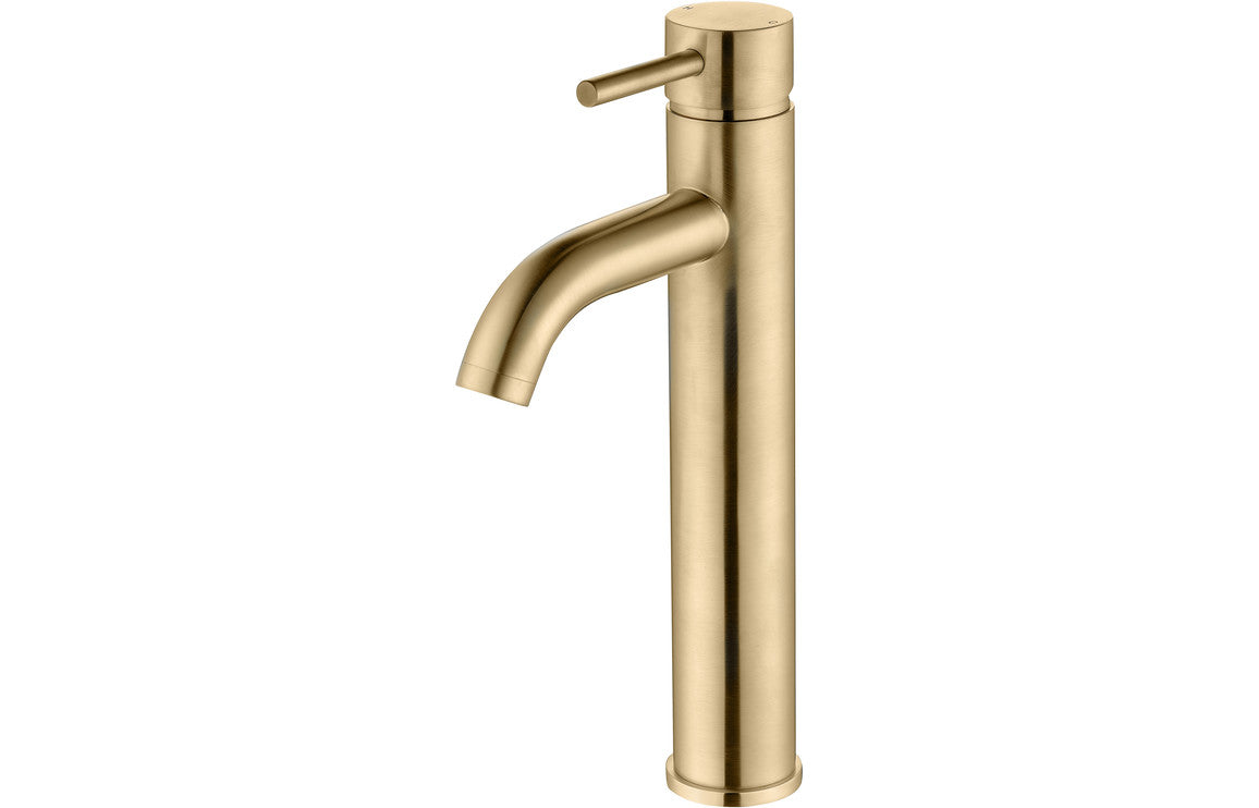 Sirena Tall Basin Mixer - Brushed Brass