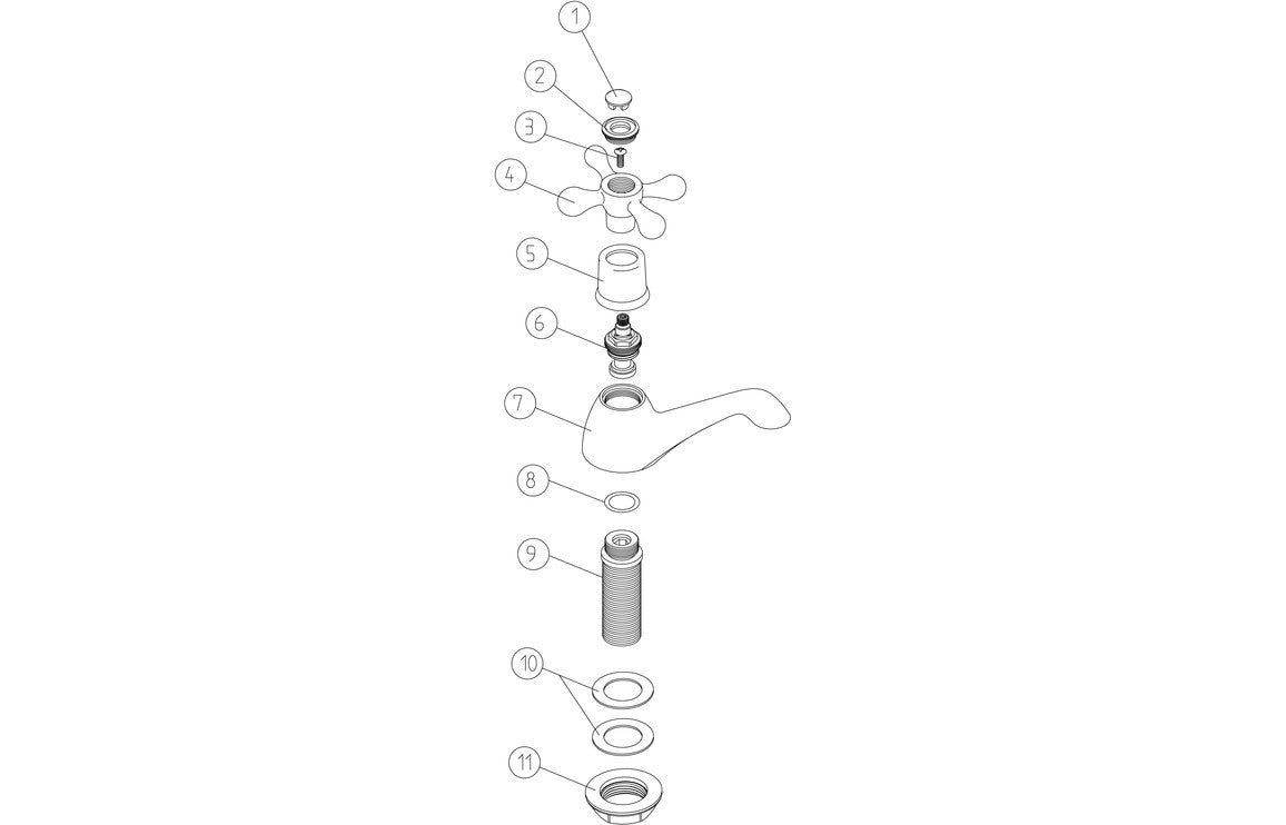 Zafira Basin Pillar Taps - Chrome