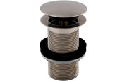 Vema Unslotted Push Button Waste - Stainless Steel