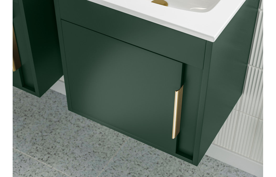 Evolve 510mm Floor Standing Unit Inc. Basin - Matt Conifer Green