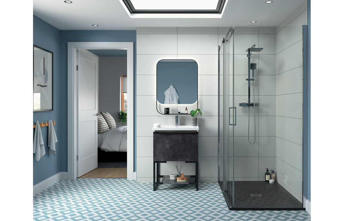 Diamond 1100mm Semi-Framed Sliding Door - Chrome