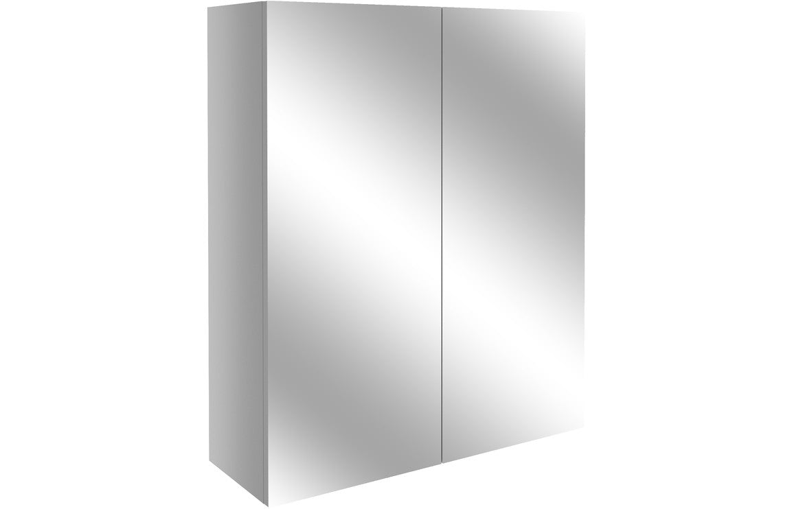 Aria 600mm Mirrored Unit - Light Grey Gloss
