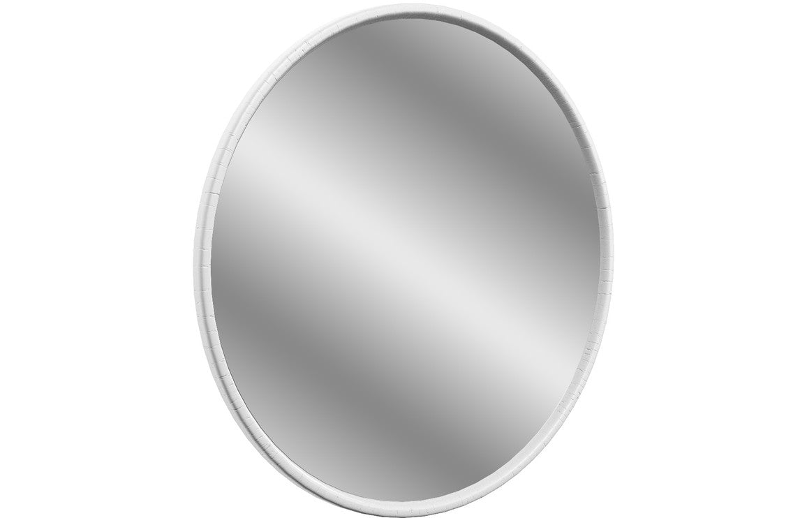 Luminara 550x550mm Round Mirror - Satin White Ash