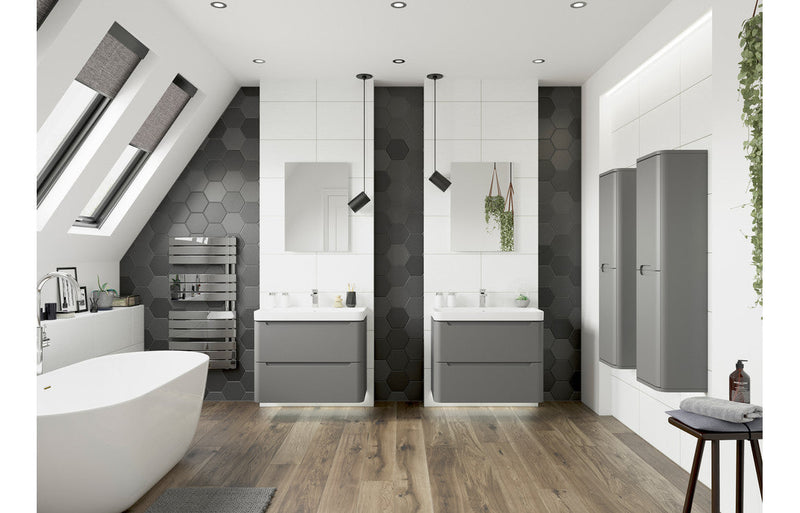Harmony 800mm 2 Door Floor Standing Basin Unit - Matt Grey