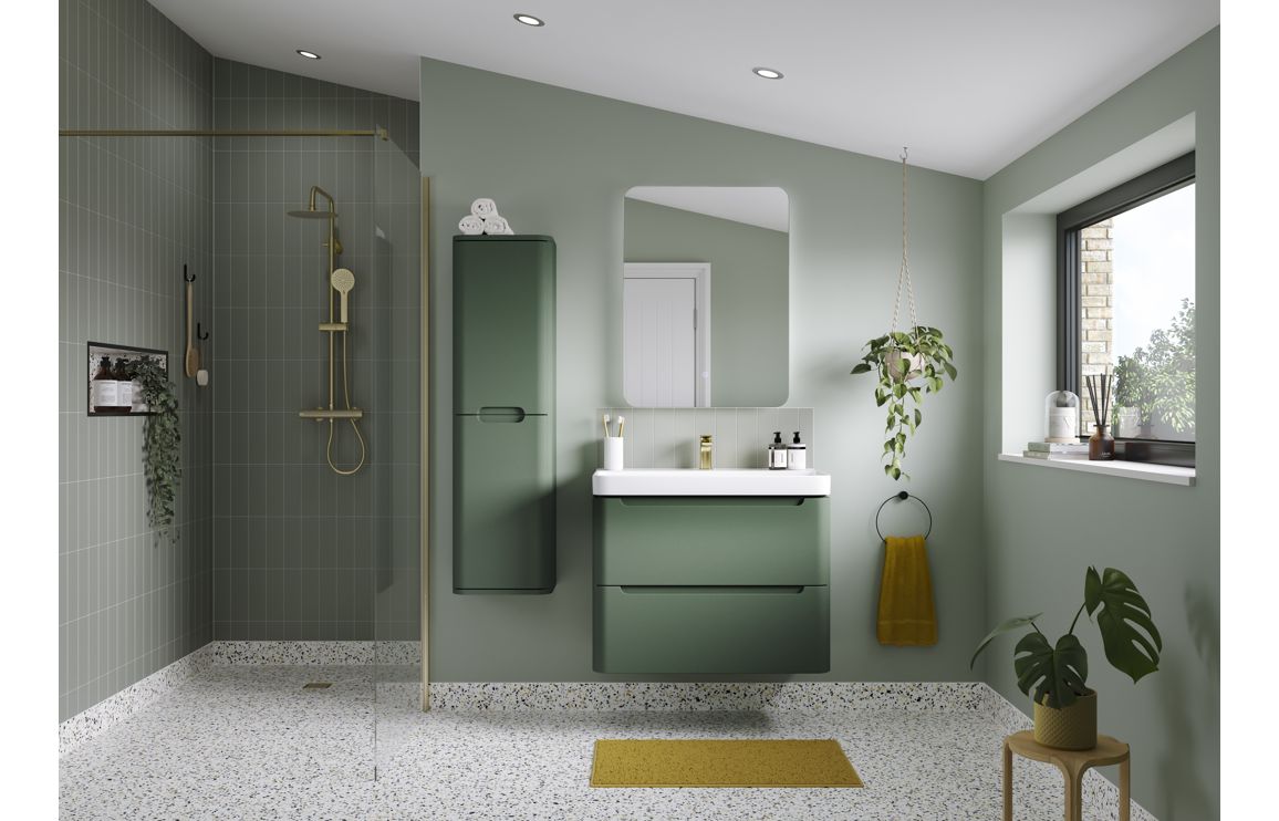 Harmony 800mm 2 Door Floor Standing Basin Unit - Matt Sage Green