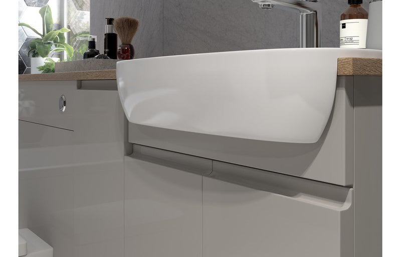 Trysta 1542mm Basin WC & 1 Door Unit Pack (LH) - White Gloss