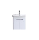 Crescent 500mm Waterproof Curved Wall Hung PVC Vanity Unit With Doors and Basin