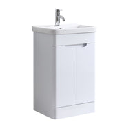 Crescent 500mm Waterproof Curved PVC Vanity Unit With Doors and Basin