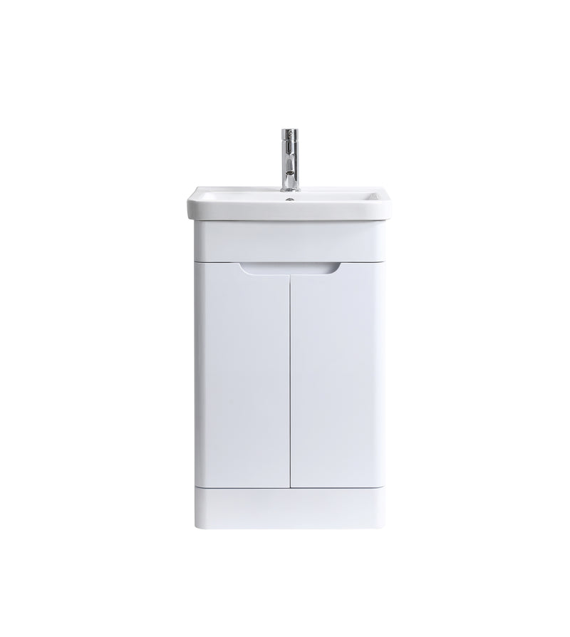 Crescent 500mm Waterproof Curved PVC Vanity Unit With Doors and Basin