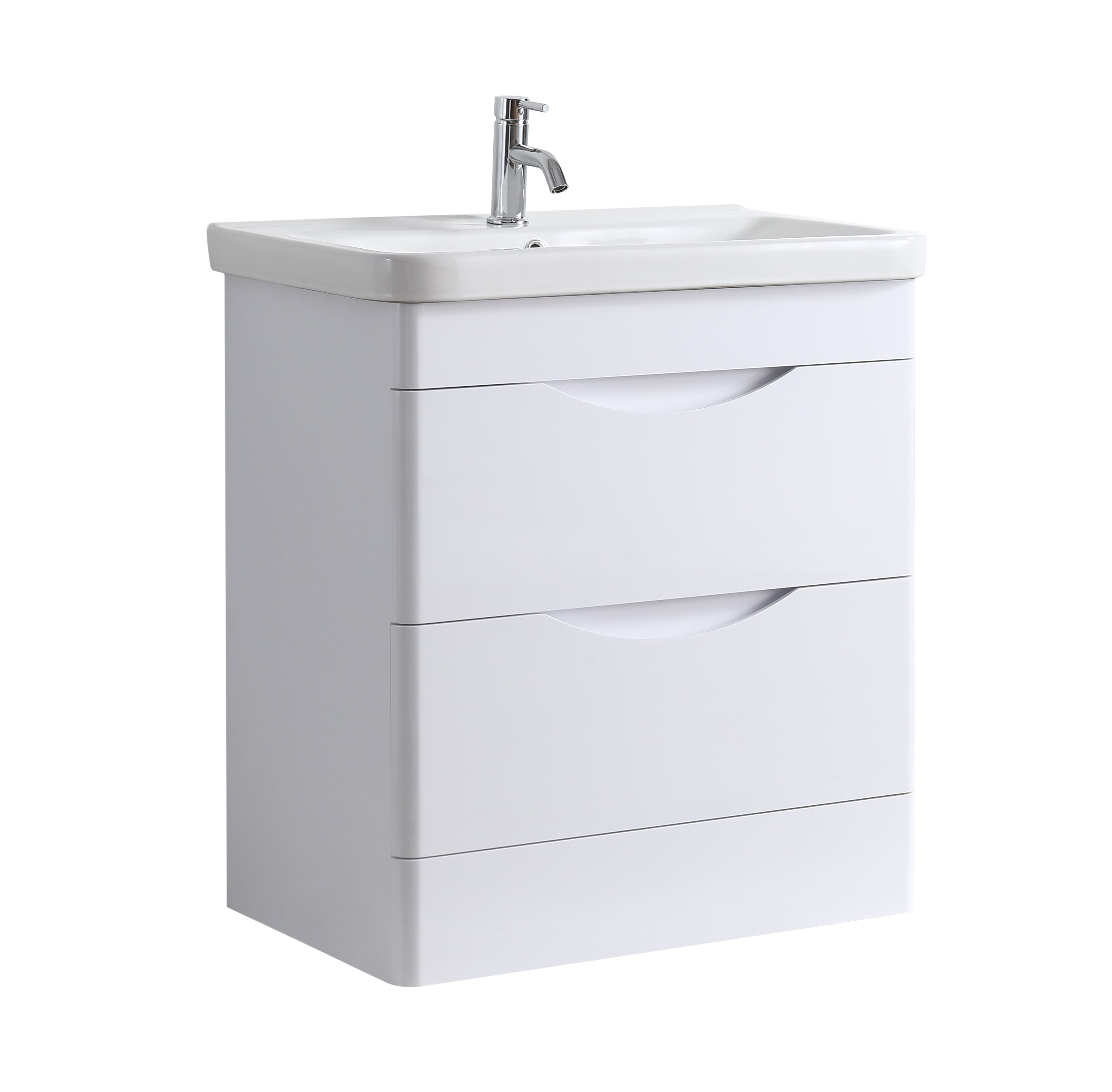 Crescent 800mm Waterproof Curved PVC Vanity Unit With Drawers and Basin