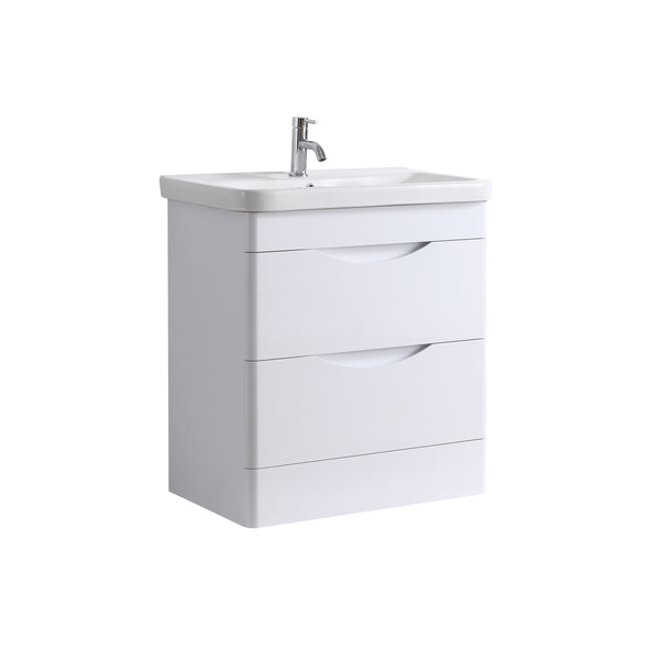 Crescent 800mm Waterproof Curved PVC Vanity Unit With Drawers and Basin