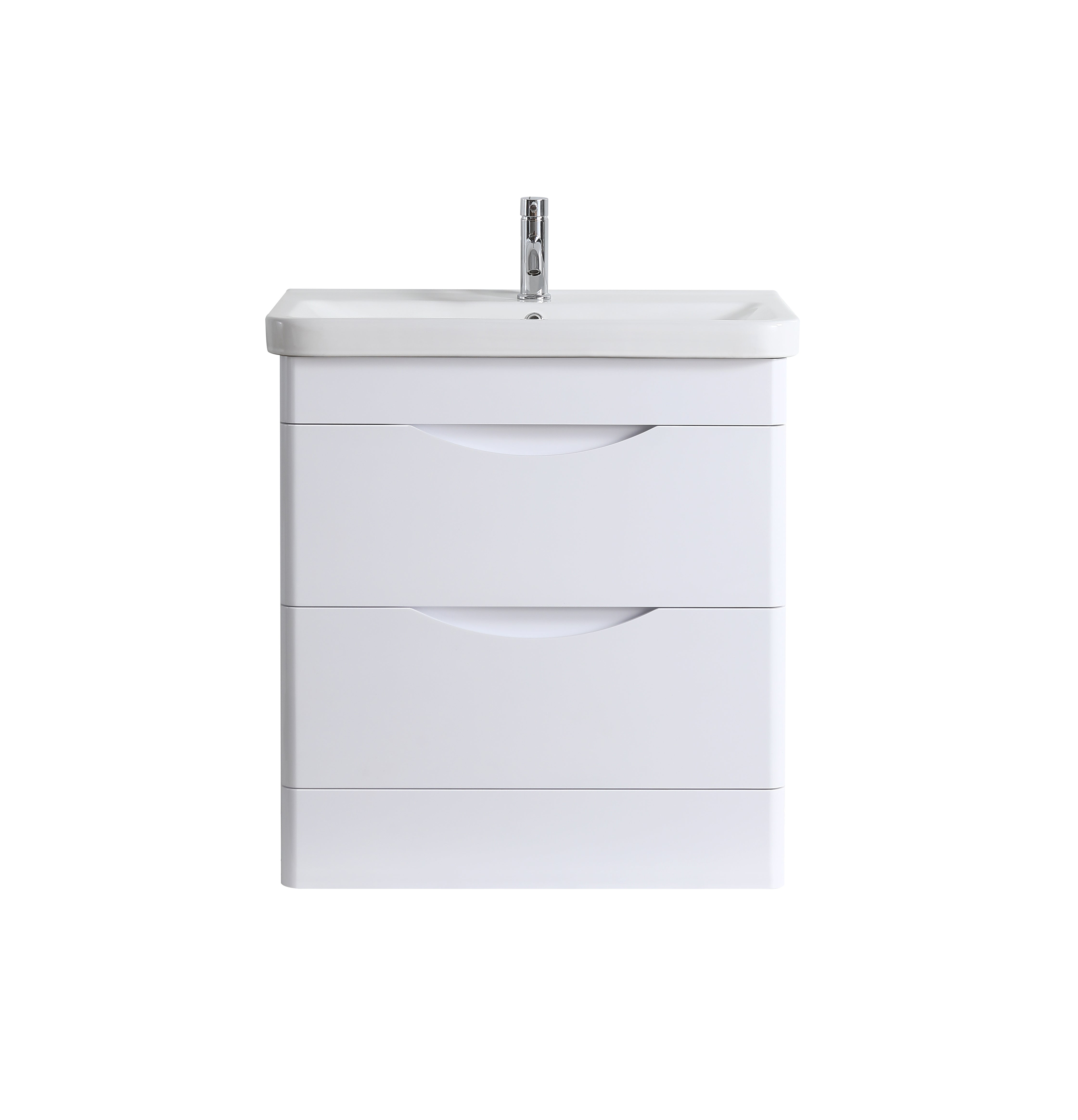 Crescent 800mm Waterproof Curved PVC Vanity Unit With Drawers and Basin