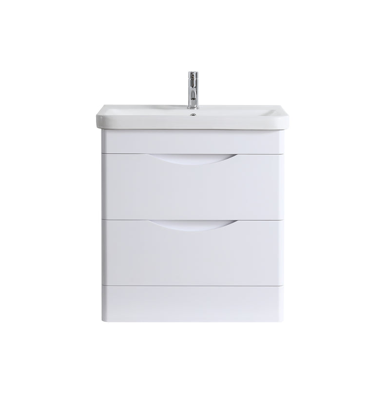 Crescent 800mm Waterproof Curved PVC Vanity Unit With Drawers and Basin