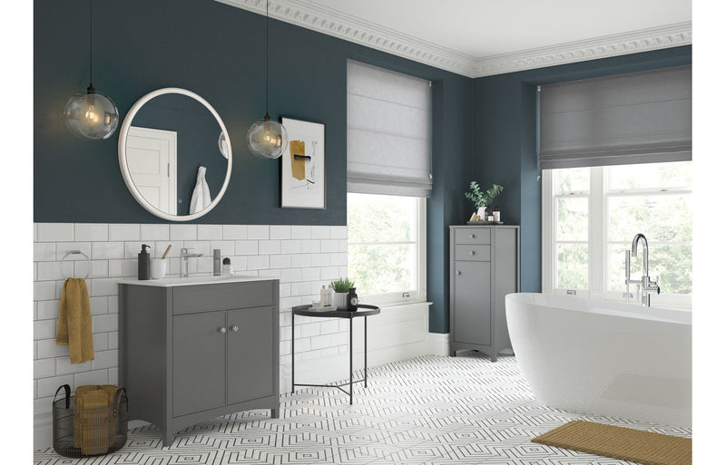Luminara 605mm Wall Hung Basin Unit (exc. Basin) - Grey Ash