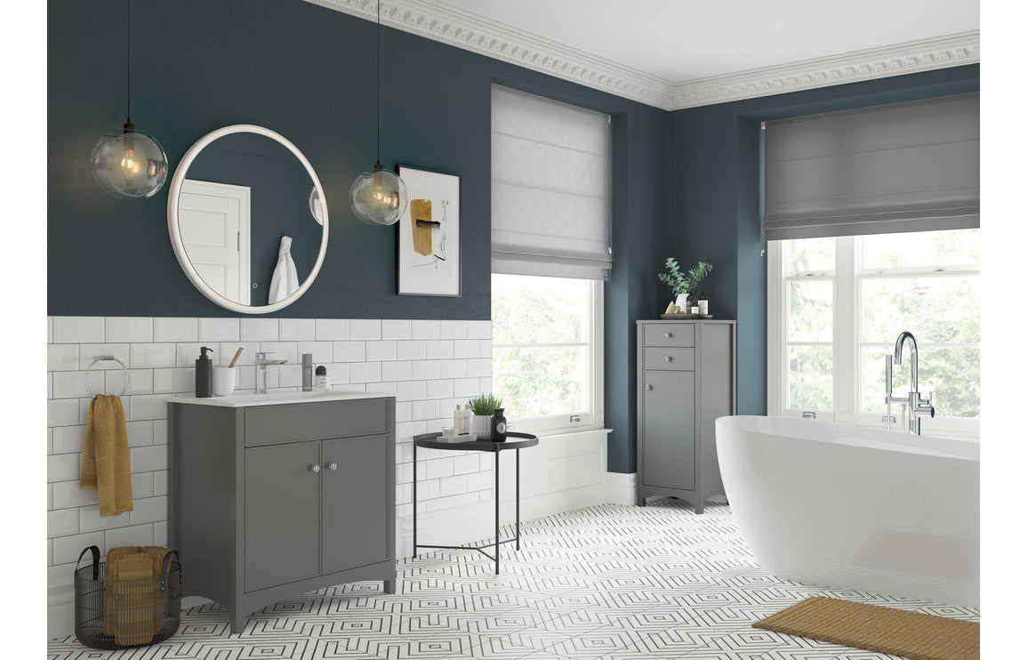 Luminara 550x550mm Round Mirror - Grey Ash